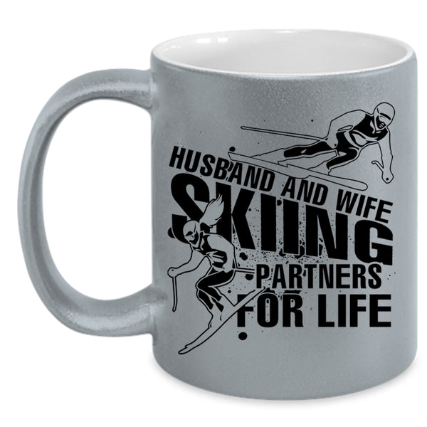 Skiing Partners For Life Coffee Mug, Husband And Wife Accent Mug