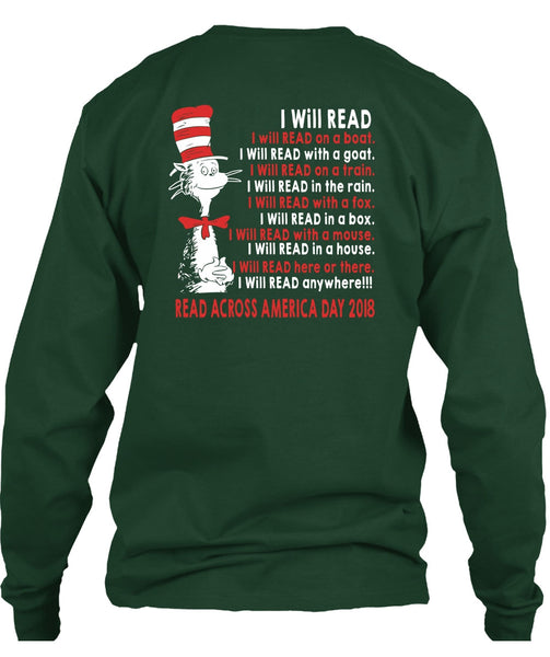The Cat in the Hat T Shirt, I Will Read With A Mouse T Shirt, I Will Read In A House T Shirt
