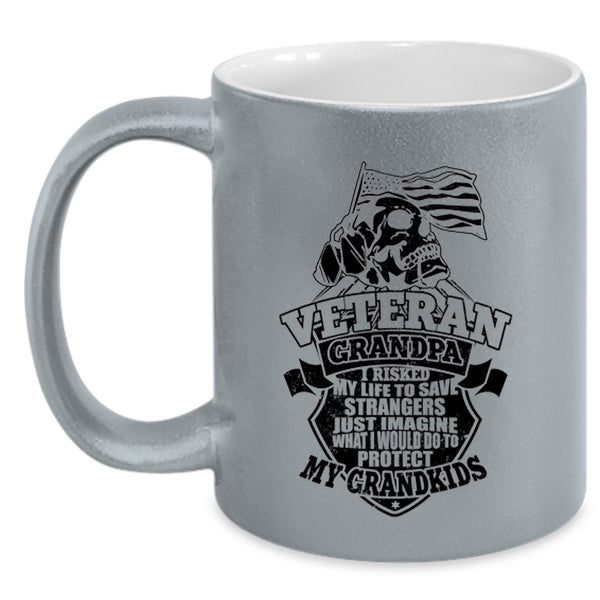 I Would Do To Protect My Grandkids Coffee Mug, Veteran Grandpa Accent Mug