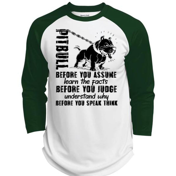 Pit Bull Before You Assume T Shirt, I Love Pit Bull T Shirt, Awesome T-Shirts  (Polyester Game Baseball Jersey)