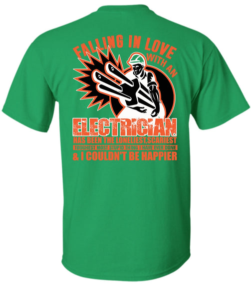 Falling In Love With An Electrician T Shirt, I Love Electrician T Shirt