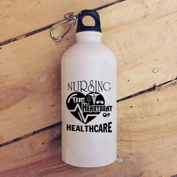 Cool Nursing 20 oz Stainless Steel Bottle,The Heartbeat Of Healthcare Outdoor Sports Water Bottle
