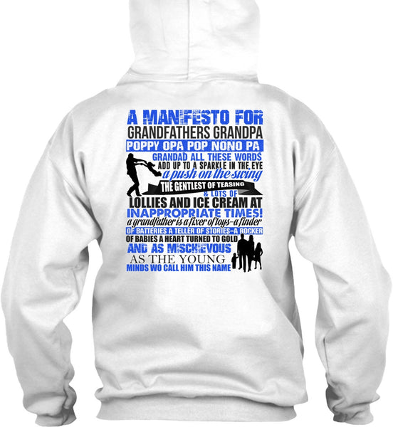 A Manifesto For Grandfathers Grandpa T Shirt, I Love My Kid T Shirt