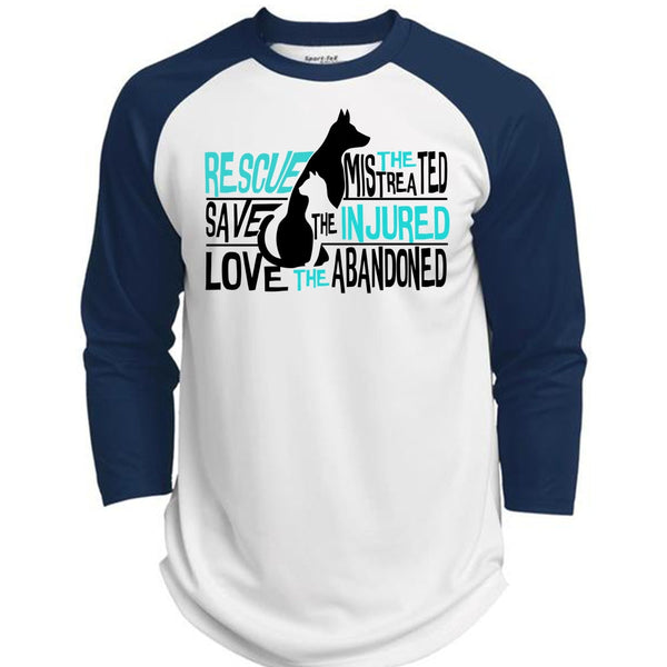 Rescue The Mistreated Save T Shirt, I Love Dog T Shirt, Awesome T-Shirts  (Polyester Game Baseball Jersey)
