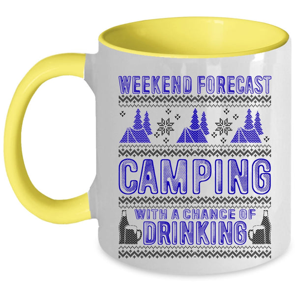 Chance Of Drinking Coffee Mug, Weekend Forecast Camping Accent Mug