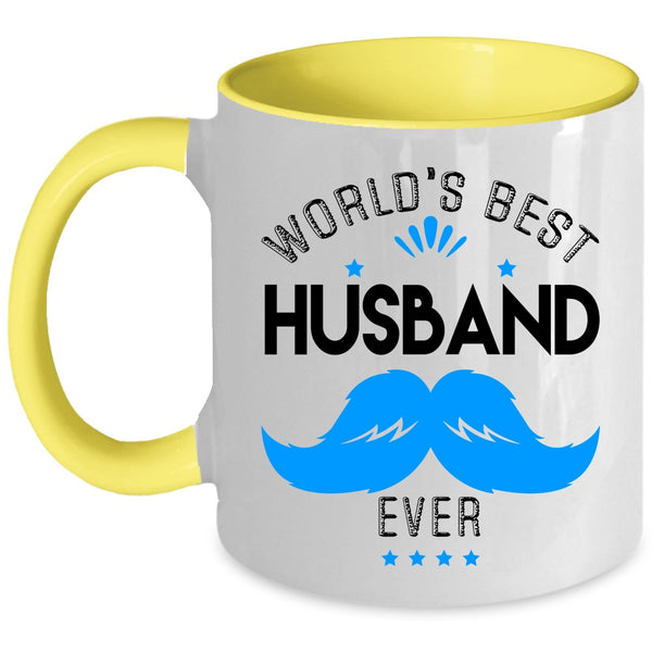 I Love My Husband Coffee Mug, World's Best Husband Ever Accent Mug