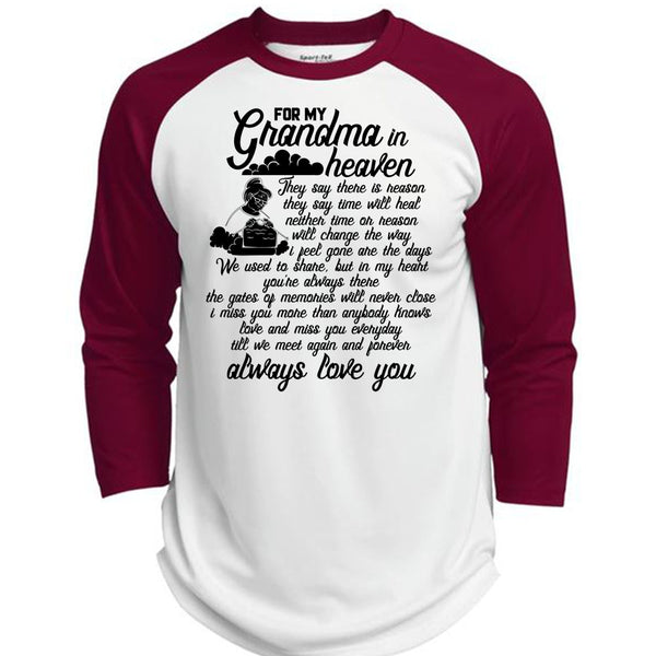 For My Grandma In Heaven T Shirt, I Love Grandma T Shirt, Awesome T-Shirts  (Polyester Game Baseball Jersey)