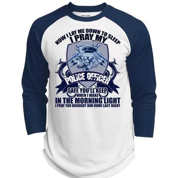 I Pray My Police Officer T Shirt, I Love Police T Shirt, Awesome T-Shirts  (Polyester Game Baseball Jersey)