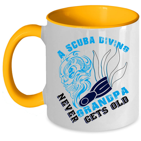 Never Get Old Coffee Mug, A Scuba Diving Grandpa Accent Mug