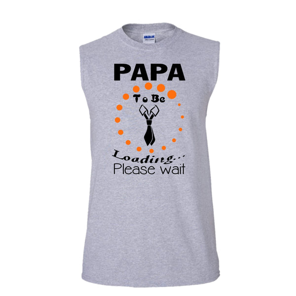 Papa To Be Loading Please Wait Shirt, Best Dad Ever Shirt (Men's Cotton Sleeveless)