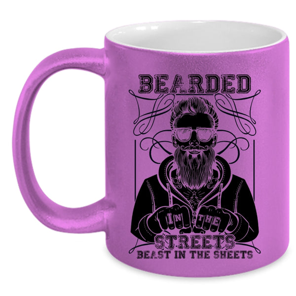 Cool Gift For Bearded Men Coffee Mug, Bearded In The Streets Accent Mug
