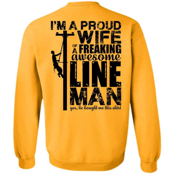 I Love Lineman T Shirt, I'm A Proud Wife Sweatshirt