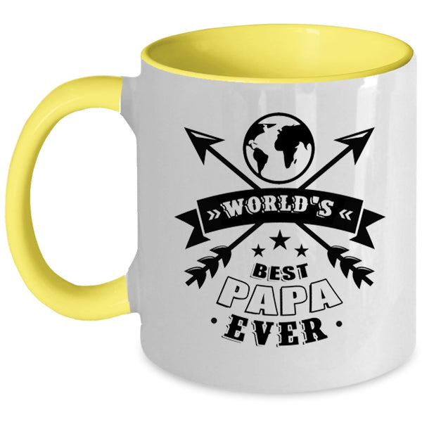 Best Dad Ever Coffee Mug, World's Best Papa Ever Accent Mug