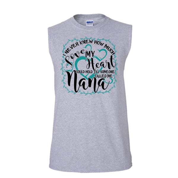 How Much Love My Heart T Shirt, Gift For Nana Tank Top (Men's Cotton Sleeveless)