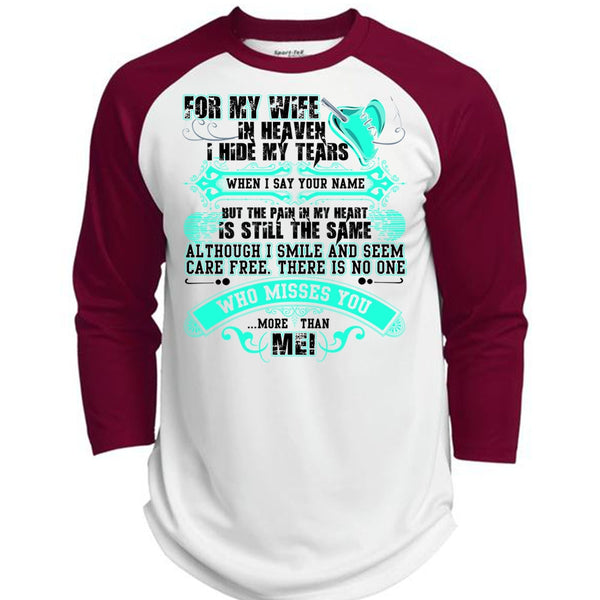For My Wife In Heaven T Shirt, I Love Husband T Shirt, Awesome T-Shirts  (Polyester Game Baseball Jersey)