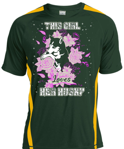 This Girl Loves Her Husky T Shirt, My Pets T Shirt, Cool Shirt