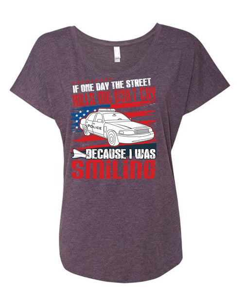 Kills Me Don't Cry T Shirt, I Was Smiling T Shirt, Cool Shirt (Ladies' Triblend Dolman Sleeve)