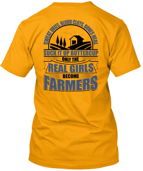 Real Girls Become Farmers T Shirt, I Love Farming T Shirt