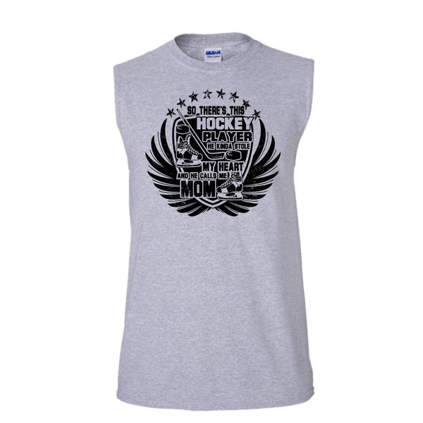 There's This Hockey Player T Shirt, Coolest Hockey Mom Tank Top (Men's Cotton Sleeveless)