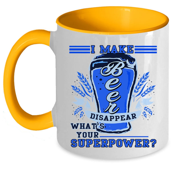 Cool Gift For Beer Drinker Coffee Mug, I Make Beer Disappear Accent Mug