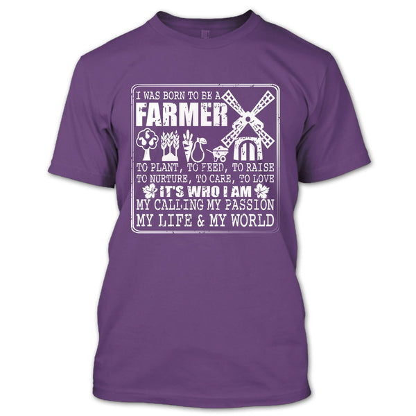 Born To Be A Farmer T Shirt, My Life And My World T Shirt