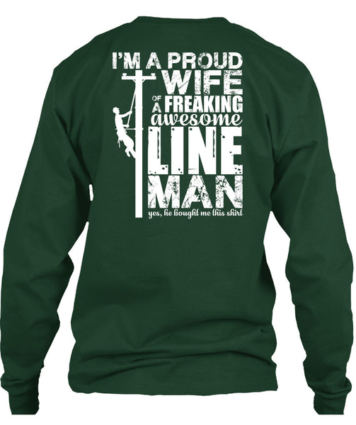 I'm A Proud Wife T Shirt, Awesome Lineman T Shirt