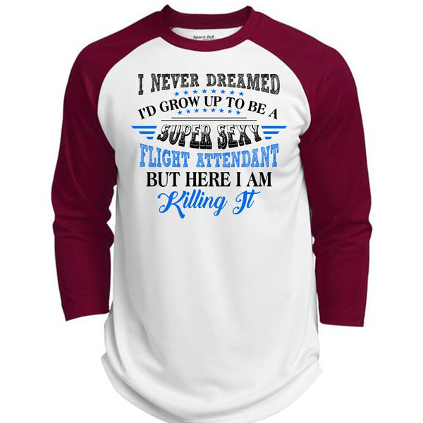 I'd Grow Up To Be A Flight Attendant T Shirt, I Am Killing It T Shirt, Career T Shirt  (Polyester Game Baseball Jersey)