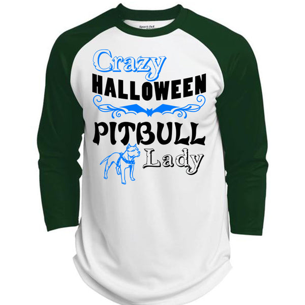 Crazy Halloween Pit Bull Lady T Shirt, Wait For Halloween T Shirt, Awesome T-Shirts  (Polyester Game Baseball Jersey)