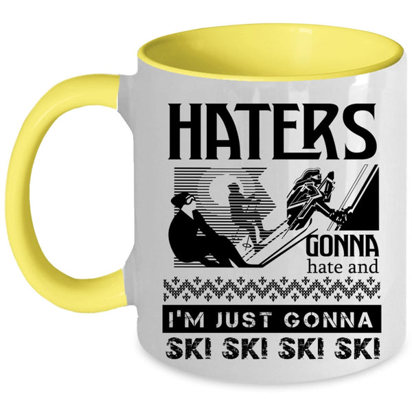 Funny Skiing Coffee Mug, I'm Just Gonna Ski Ski Ski Accent Mug