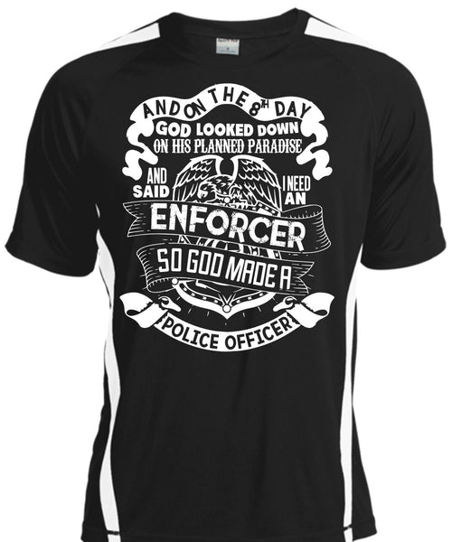 A black t-shirt with the shopify logo