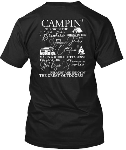 A black t-shirt with the shopify logo