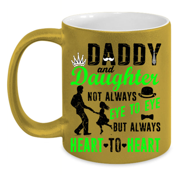 Heart To Heart Coffee Mug, Daddy And Daughter Accent Mug