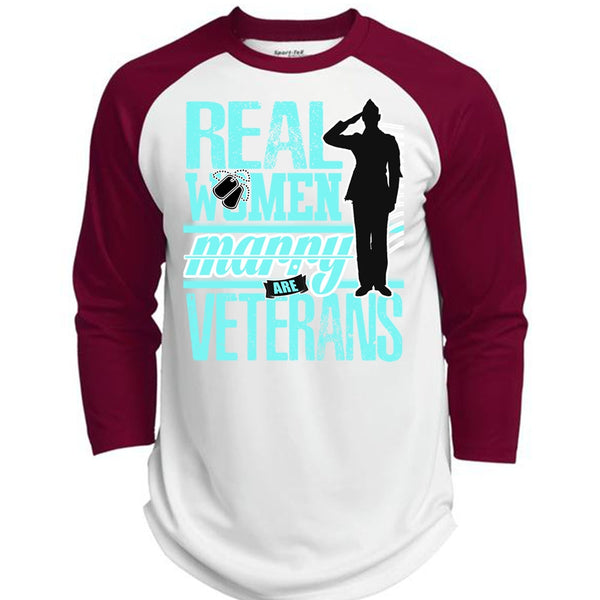 Real Women Marry Are Veterans T Shirt, I Love Veteran T Shirt, Awesome T-Shirts  (Polyester Game Baseball Jersey)