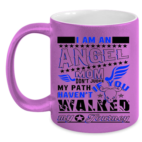 Cool Gift For My Mom Coffee Mug, I Am An Angel Mom Accent Mug