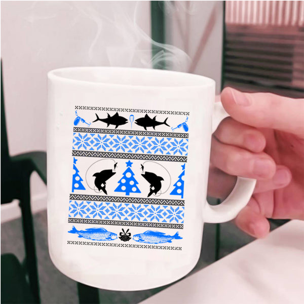 Christmas Tree  Coffee Mug, Funny Fishing Cup