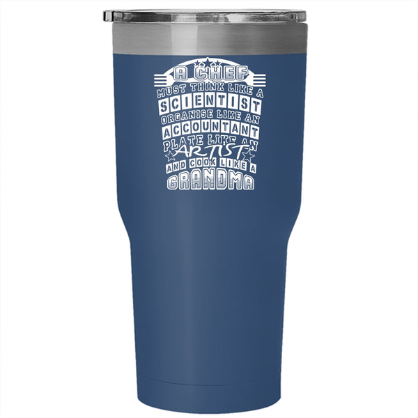 A Chef Must Think Like A Scientist Tumbler 30 oz Stainless Steel, Cool Chef Travel Mug