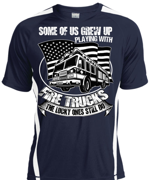 Playing With Fire Trucks T Shirt, I Love Firefighter T Shirt, Cool Shirt