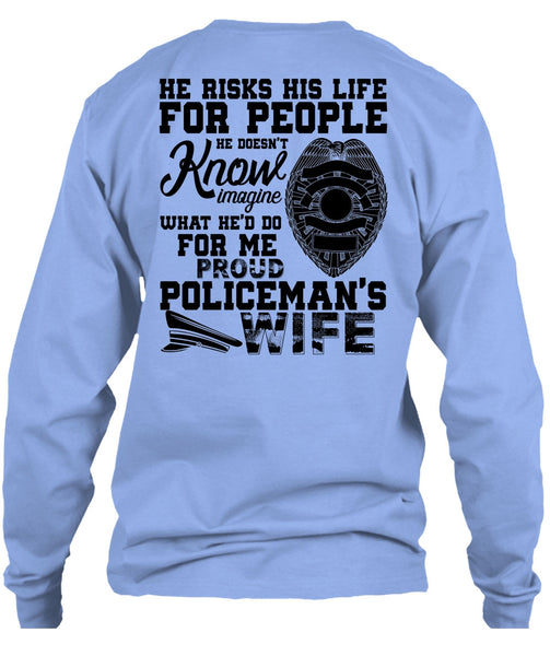 Proud Policeman's Wife T Shirt, I Love Police T Shirt