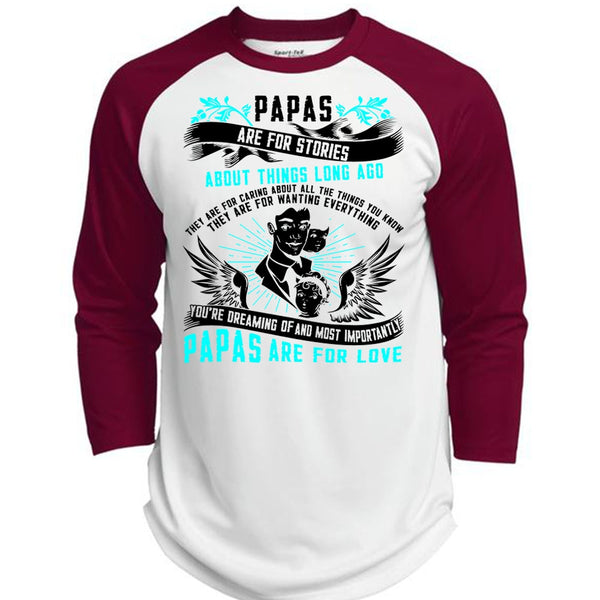 Papas Are For Stories T Shirt, I Love Papa T Shirt, Awesome T-Shirts  (Polyester Game Baseball Jersey)