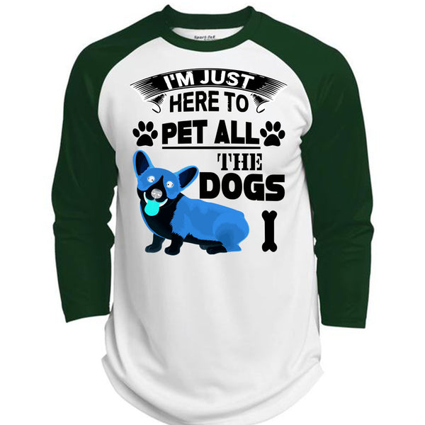 I'm Just Here To Pet All The Dogs T Shirt, I Love My Dogs T Shirt, Awesome T-Shirts  (Polyester Game Baseball Jersey)