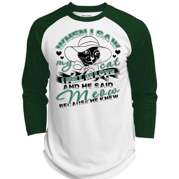 He Said Meow T Shirt, I Love Cat T Shirt, Awesome T-Shirts  (Polyester Game Baseball Jersey)