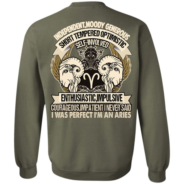 Short Tempered Optimistic T Shirt, I Love Aries Sweatshirt