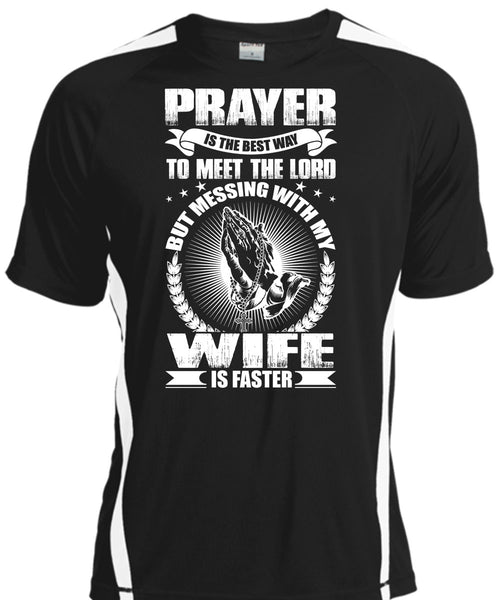 A black t-shirt with the shopify logo