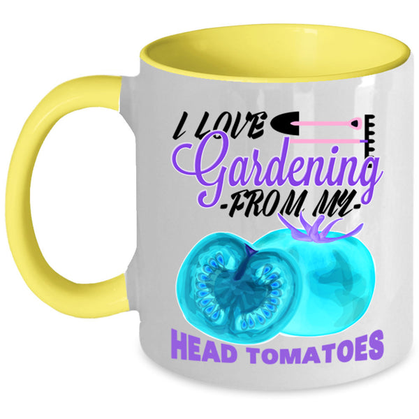 From My Head Tomatoes Coffee Mug, I Love Gardening Accent Mug