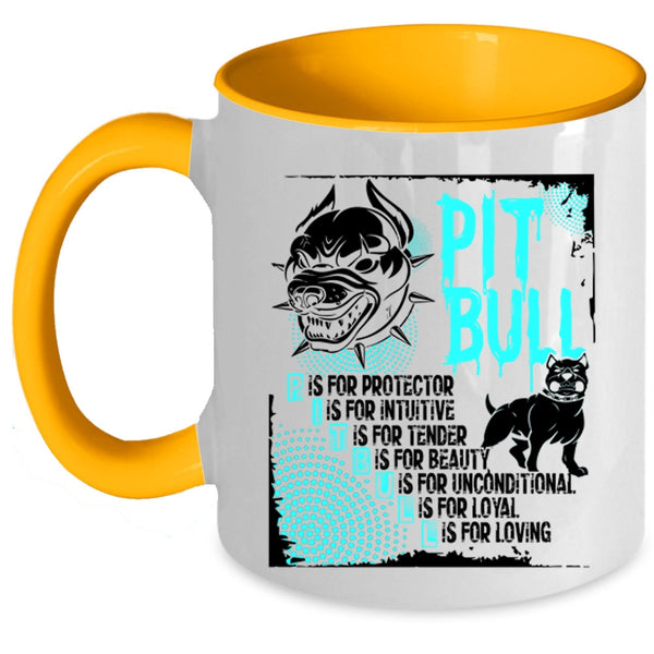 Cool Gift For Pit Bull Lovers Coffee Mug, Pit Bull Accent Mug