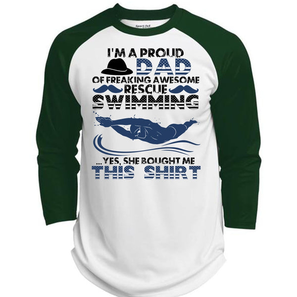 I'm A Proud Dad T Shirt, Rescue Swimming T Shirt, Awesome T-Shirts  (Polyester Game Baseball Jersey)
