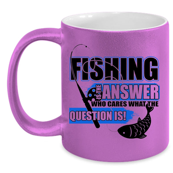 Funny Gift For Fisher Coffee Mug, Fishing Is The Answer Accent Mug