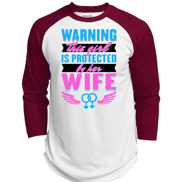 This Girl Is Protected By Her Wife T Shirt, I Love Wife T Shirt, Awesome T-Shirts  (Polyester Game Baseball Jersey)