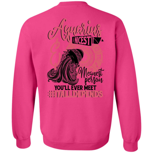 I Love Aquarius T Shirt, Aquarius Nicest Meanest Person Sweatshirt