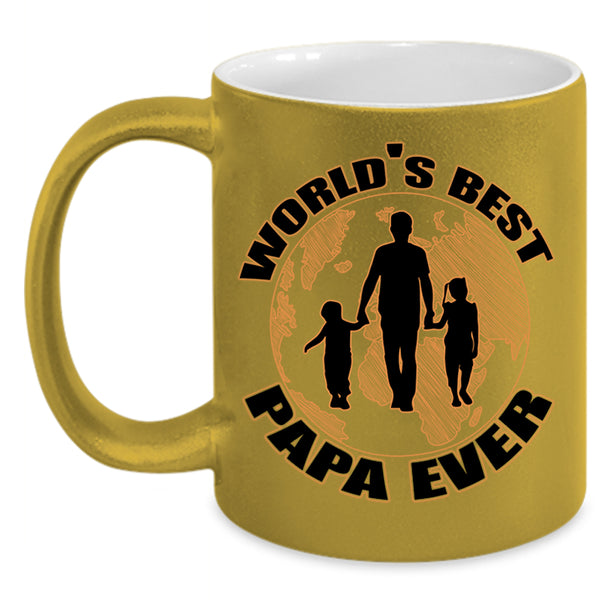 Awesome Papa Coffee Mug, World's Best Papa Ever Accent Mug